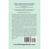 History of Prince Edward County, Virginia, From its Formation in 1753 to the Present back cover