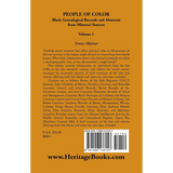 People of Color: Black Genealogical Records and Abstracts from Missouri Sources, Volume 1 back cover