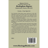 Marriage Notices from Extant Issues of "The Rockingham Register," Harrisonburg, Virginia 1822-1870 back cover