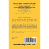 Early Marriages from Newspapers Published in Central New York back cover