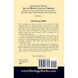 Seventeenth Century Isle of Wight County, Virginia, Volume I back cover