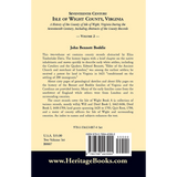 Seventeenth Century Isle of Wight County, Virginia, Volume II back cover