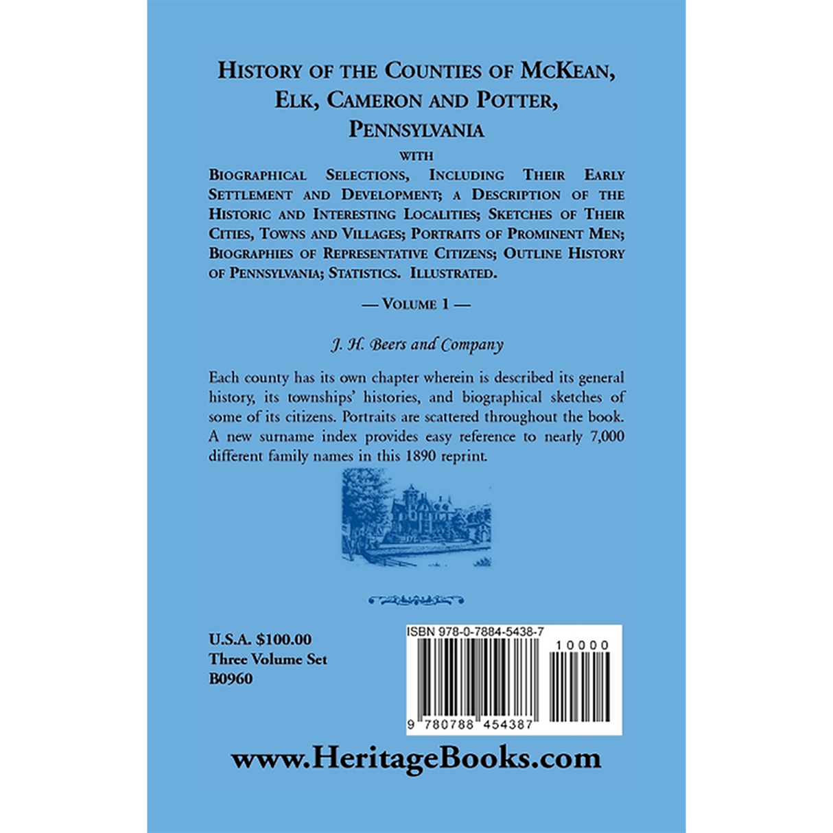 History of Counties of McKean, Elk, Cameron and Potter, Pennsylvania, Volume 1 back cover