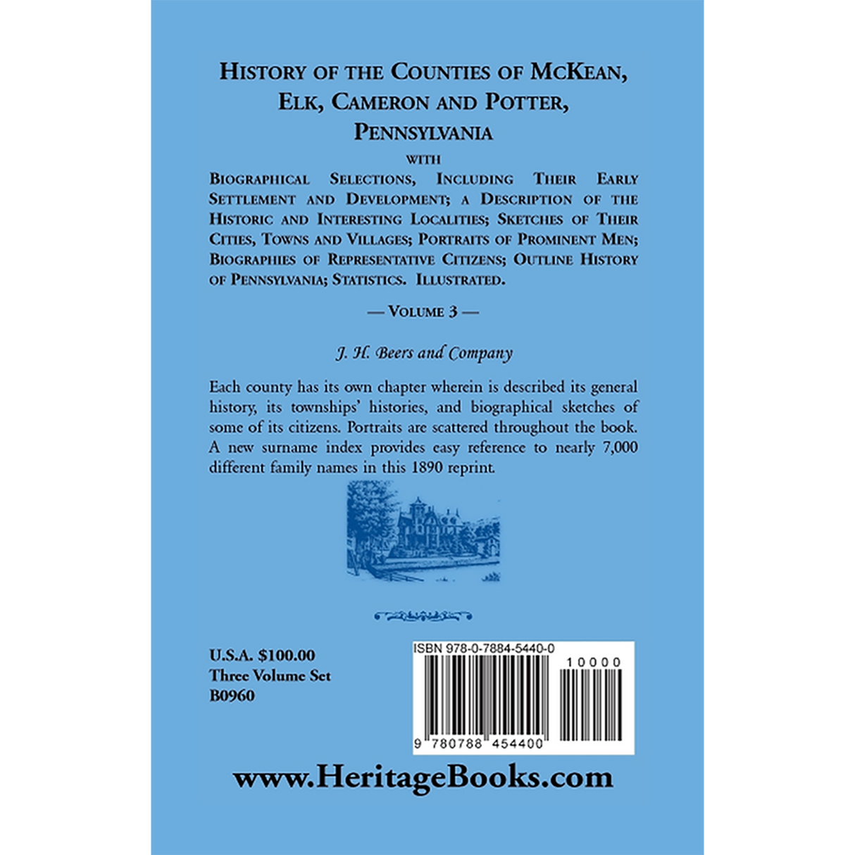 History of Counties of McKean, Elk, Cameron and Potter, Pennsylvania, Volume 3 back cover
