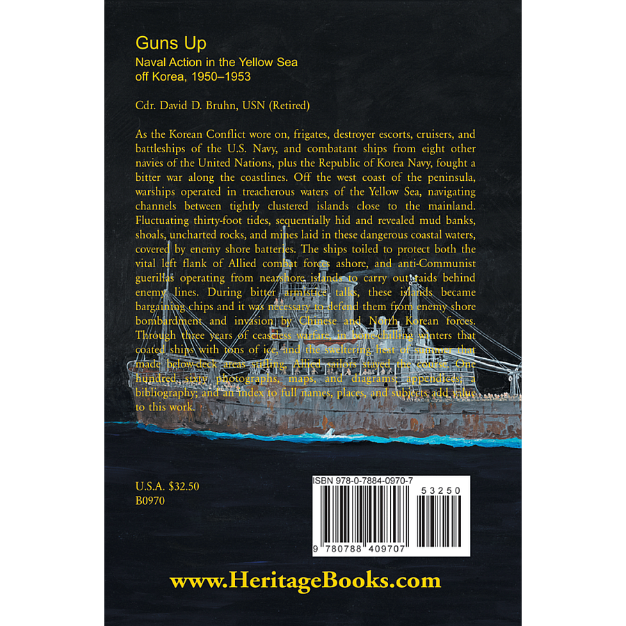 back cover of Guns Up, Naval Action in the Yellow Sea off Korea, 1950-1953