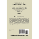 The History of Warren County, Ohio, Containing a History of the County [2 volumes] back cover
