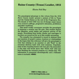 Rains County [Texas] Leader, 1912 back cover