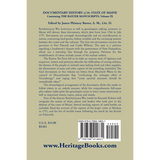 Documentary History of the State of Maine, Containing the Baxter Manuscripts Volume IX back cover