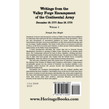 Writings from the Valley Forge Encampment of the Continental Army, Volume 1, December 19, 1777-June 19, 1778 back cover