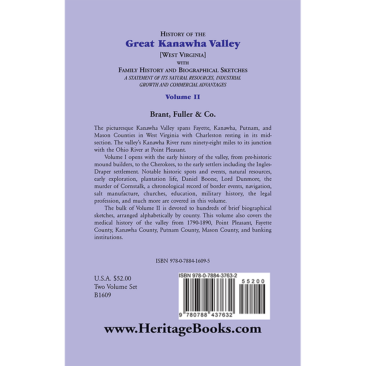 History of the Great Kanawha Valley [West Virginia] Volume 2 back cover