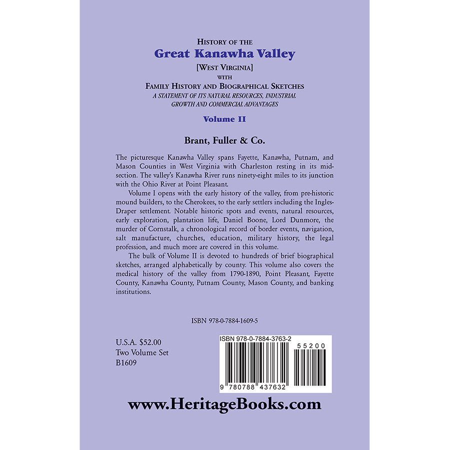 History of the Great Kanawha Valley [West Virginia] Volume 2 back cover