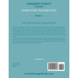 Fauquier County [Virginia] Tombstone Inscriptions, Volume 1 back cover