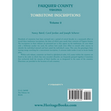 Fauquier County [Virginia] Tombstone Inscriptions, Volume 2 back cover