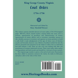 King George County, Virginia Court Orders, 1754-1756 back cover