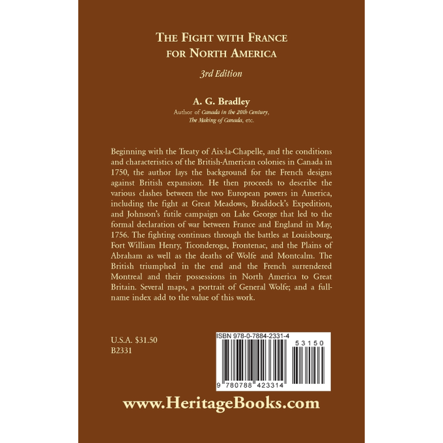 back cover of The Fight With France for North America: 3rd edition