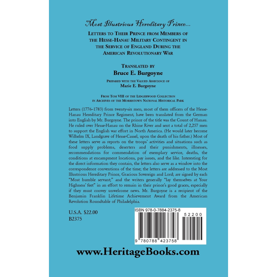 Most Illustrious Hereditary Prince back cover