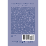 English Politics in Early Virginia History back cover