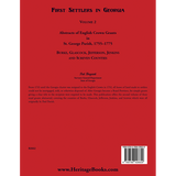 First Settlers in Georgia, Volume 2, Abstracts of English Crown Grants in St. George Parish, 1755-1775 back cover