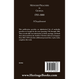 Methodist Preachers in Georgia, 1783-1900, A Supplement back cover