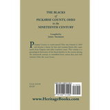 The Blacks of Pickaway County, Ohio in the Nineteenth Century back cover