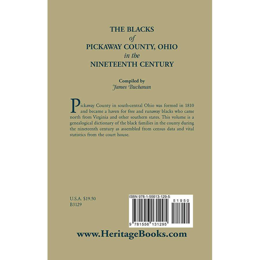 The Blacks of Pickaway County, Ohio in the Nineteenth Century back cover