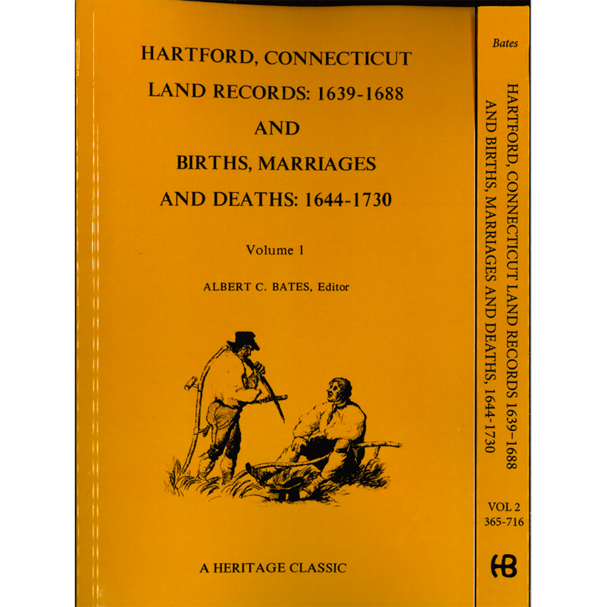 Hartford, Connecticut Land Records: 1639-1688 and Births, Marriages and Deaths: 1644-1730 [two volumes]