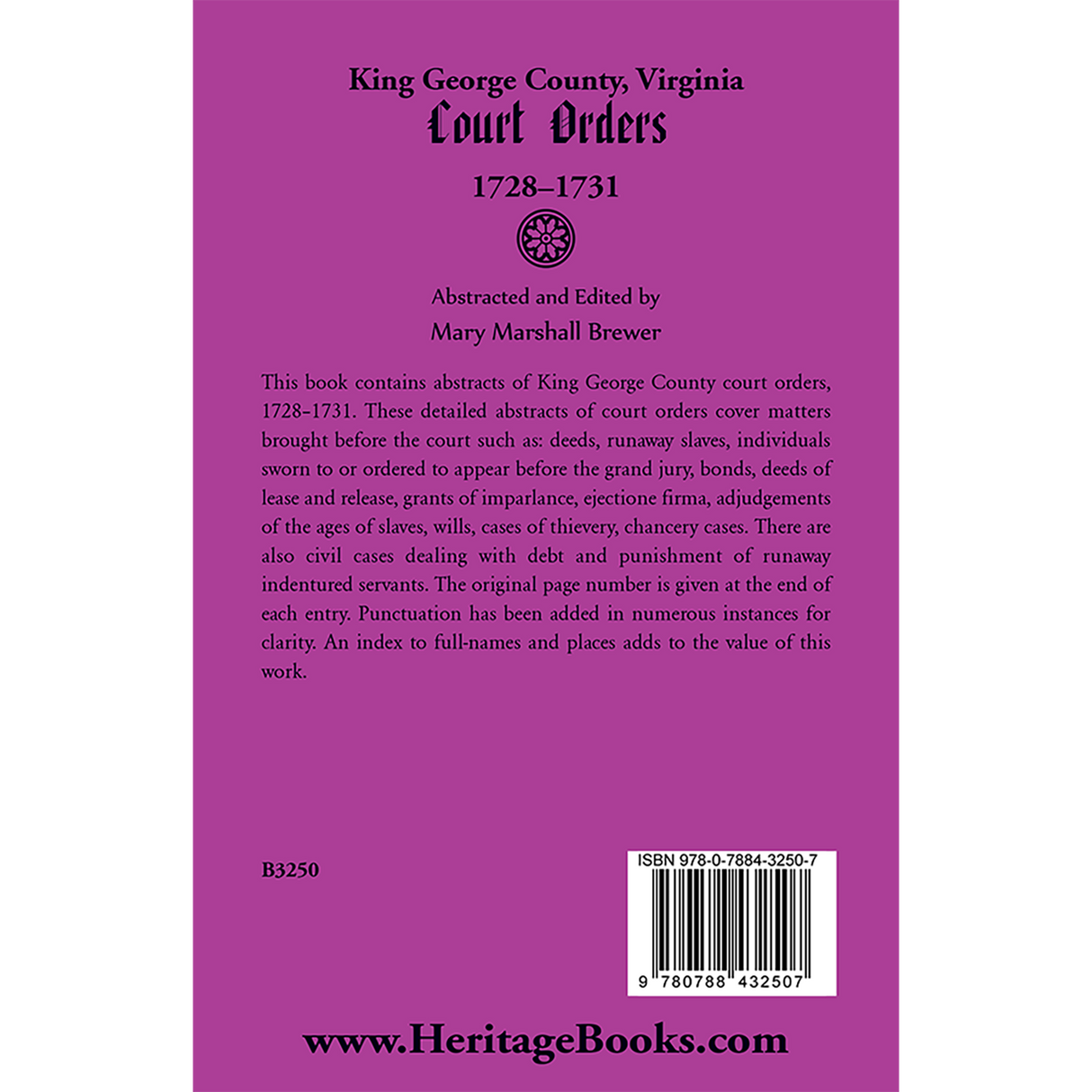 King George County, Virginia Court Orders, 1728-1731