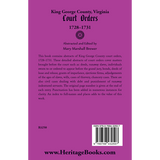 King George County, Virginia Court Orders, 1728-1731