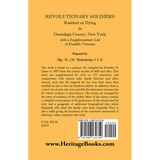 Revolutionary Soldiers: Resident or Dying in Onondaga County, New York; with a Supplementary List of Possible Veterans back cover