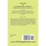 History of Leitersburg District, Washington County, Maryland back cover