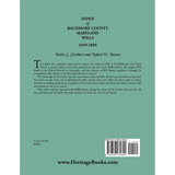 Index of Baltimore County Wills, 1659-1850 back cover