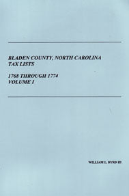 Bladen County, North Carolina, Tax Lists: 1768 through 1774, Volume I