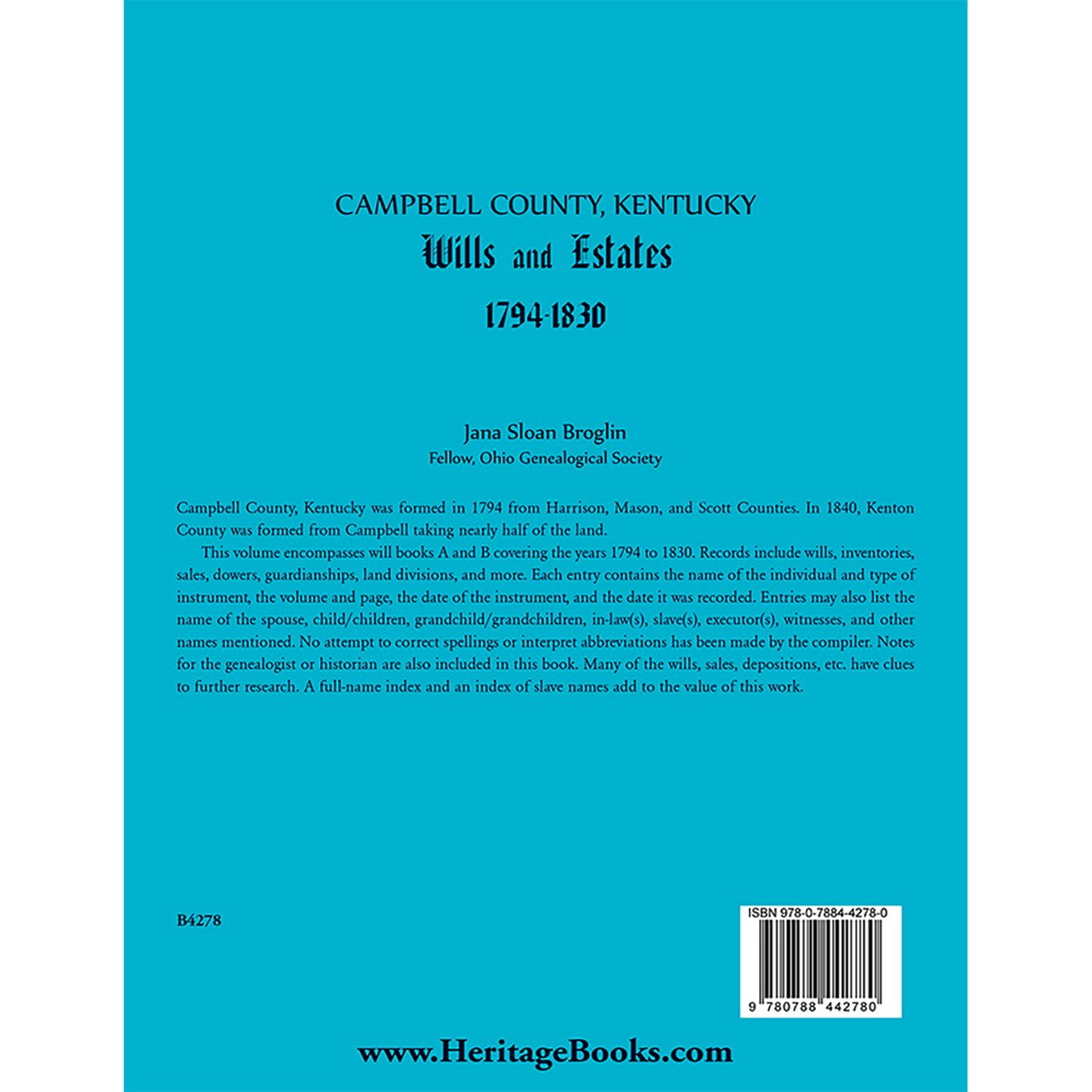 Campbell County, Kentucky Wills and Estates, 1794–1830