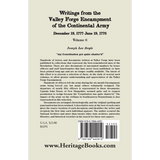 Writings from the Valley Forge Encampment of the Continental Army, Volume 6, December 19, 1777-June 19, 1778 back cover