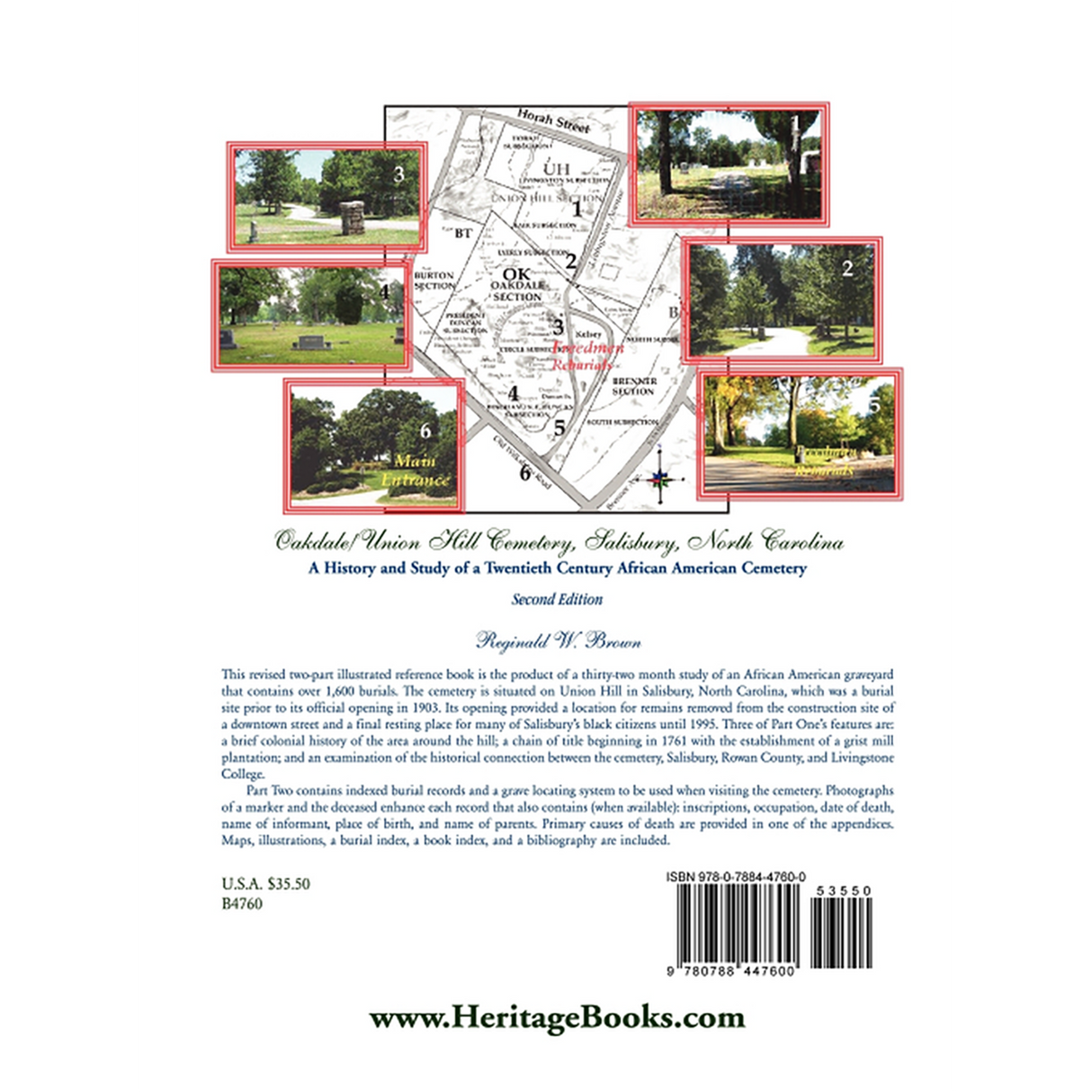 Oakdale/Union Hill Cemetery, Salisbury, North Carolina back cover