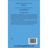 Additions and Corrections to the W.P.A. Inventory of Hamilton County, Ohio: Cincinnati back cover