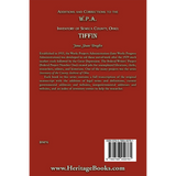Additions and Corrections to the W.P.A. Inventory of Seneca County, Ohio: Tiffin back cover