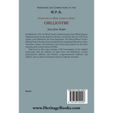 Additions and Corrections to the W.P.A. Inventory of Ross County, Ohio: Chillicothe back cover