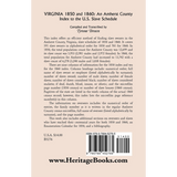 Virginia 1850 and 1860, An Amherst County Index to the U.S. Slave Schedule back cover
