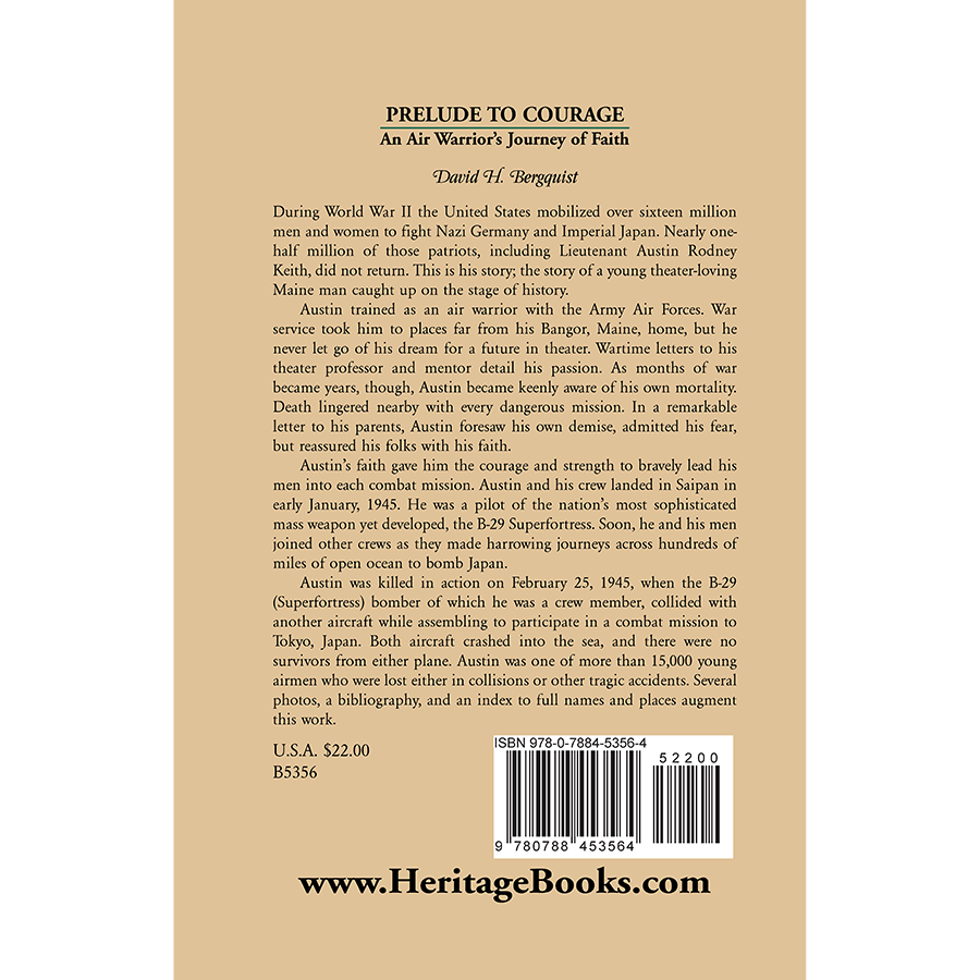 Prelude to Courage: An Air Warrior's Journey of Faith back cover