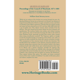 Archives of Maryland, Volume XV: Proceedings of the Council of Maryland, 1671-1681 back cover