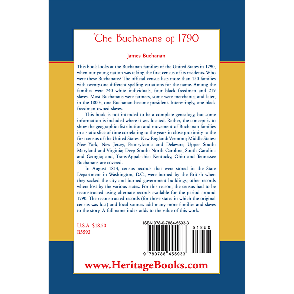 The Buchanans of 1790 back cover