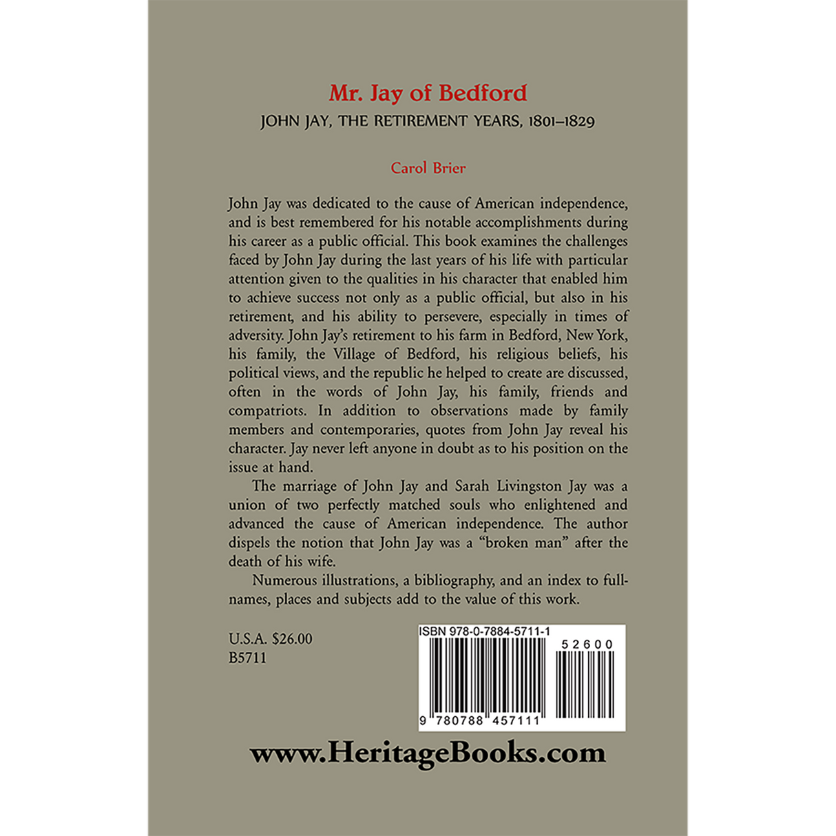 Mr. Jay of Bedford: John Jay, the Retirement Years, 1801-1829 back cover
