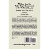 Writings from the Valley Forge Encampment of the Continental Army, Volume 8, December 19, 1777-June 19, 1778 back cover