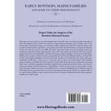 Early Bowdoin, Maine Families and Some of Their Descendants back cover
