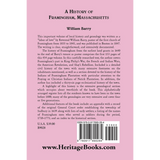 A History of Framingham [Middlesex County], Massachusetts back cover