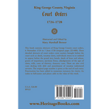 King George County, Virginia Court Orders, 1724-1728 back cover