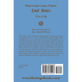 King George County, Virginia Court Orders, 1724-1728 back cover