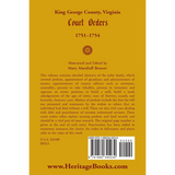 King George County, Virginia Court Orders, 1751-1754 back cover