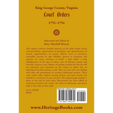 King George County, Virginia Court Orders, 1751-1754 back cover